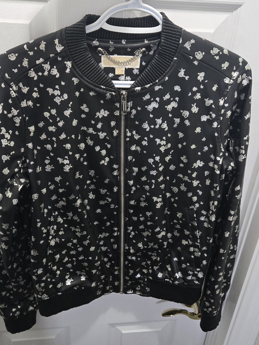 Authentic Michael Kors Women's Bomber Jacket Vegan Leather - Size S